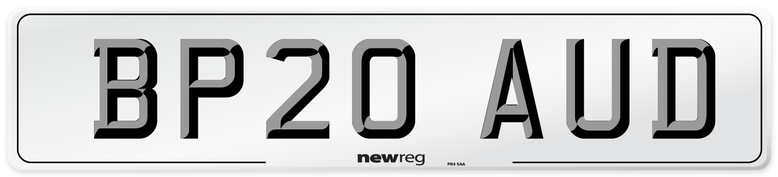 BP20 AUD Number Plate from New Reg